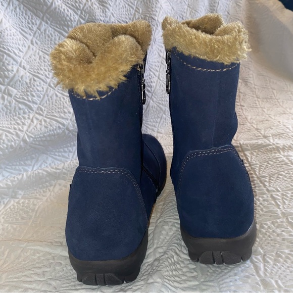 Sporto Waterproof Suede Ankle Booties Faux Fur ‘Karmen’ Navy Women’s Size 11W - Picture 8 of 17